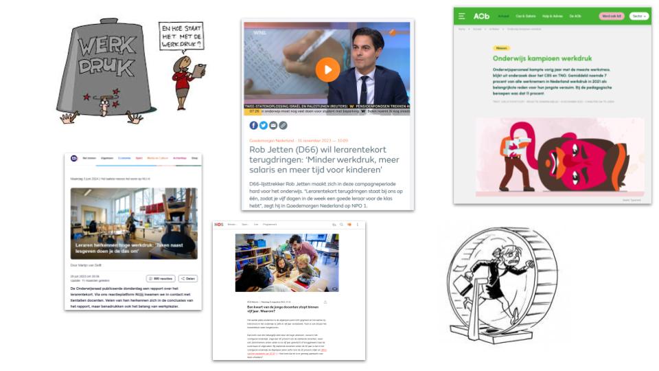 Nieuwsberichten over werkdruk in het onderwijs